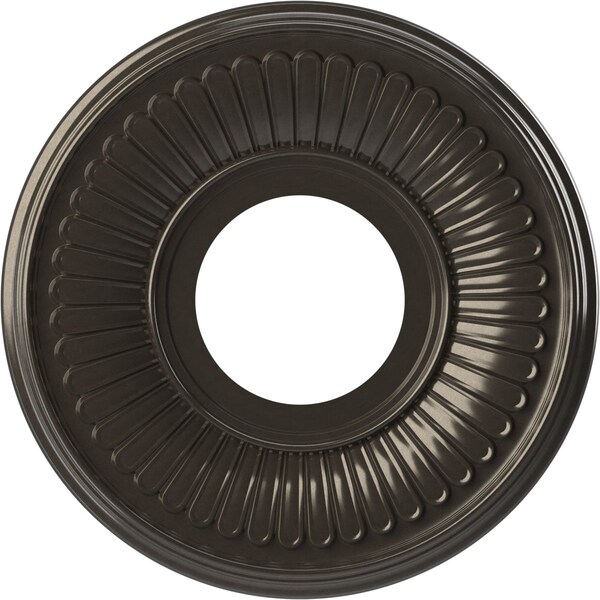 Ekena Millwork Berkshire PVC Ceiling Medallion (Canopies up to 4 1/2"), 10"OD x 3 1/2"ID x 3/4"P, Metallic Charcoal CMP10BECCH - main